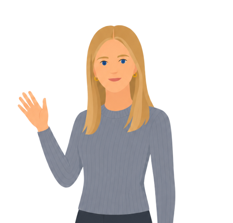 Illustration of Svenja waving